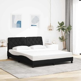 vidaXL Estrutura de cama sem colchão 160x200 cm tecido preto