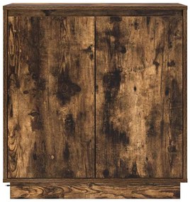 Aparador vidaXL com LED Carvalho Fumado 71x34,5x75 cm Madeira de Engen