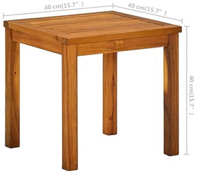 Espreguiçadeira com mesa madeira de acácia maciça e textilene