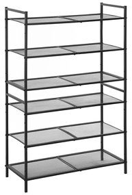 SONGMICS Sapateira de 3 níveis, organizador de sapatos empilhável, 9 a 12 pares de sapatos, sapateira de metal, para entrada, sala de estar, banheiro, preto LMR17BK