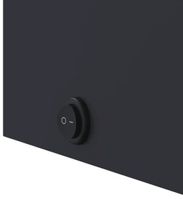 Armário espelhado arqueado p/ casa de banho c/ luz LED cinzento