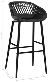 Cadeiras de bar 4 pcs preto