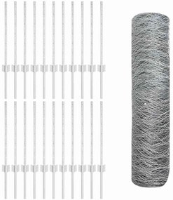 Postes de Cerca vidaXL 11 pcs U-Channel 60 cm Aço Galvanizado