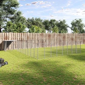 vidaXL Canil 25,41 m² aço prateado