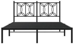 Estrutura de cama com cabeceira 140x190 cm metal preto