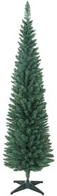 Árvore de Natal Slim 180 cm Árvore de Natal Artificial com 321 Ramos Suporte Metálico Decoração para Interior Verde
