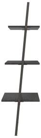 Unidade 3 prateleiras inclinada 64x34x116 cm preto