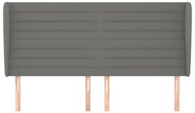 Cabeceira cama c/ abas tecido 163x23x118/128 cm cinzento-escuro