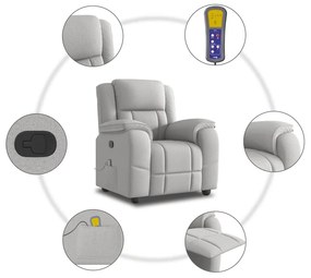 Cadeira de massagem reclinável tecido cinzento