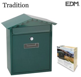 Caixa de correio EDM Tradition Aço Verde (26 x 9 x 35,5 cm)