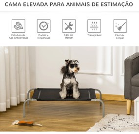 PawHut Cama Elevada para Animais de Estimação Cama para Cães e Gatos D