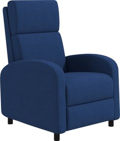 Poltrona relax, poltrona reclinável de sala, poltrona de relaxamento - encosto ajustável até 160°, apoio para os pés integrado azul