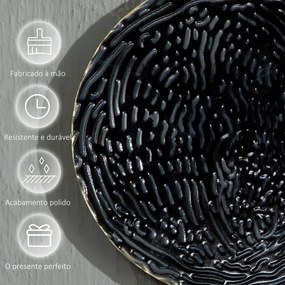 Arte Metálica de Parede 3D 21x53 cm Adornos Modernos Redondos para Pendurar Decoração para Sala Quarto Multicolor