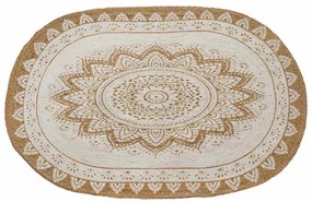 vidaXL Tapete de Juta Floral Natural 100 x 152 cm Juta