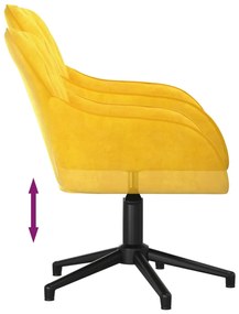 Cadeiras de jantar giratórias 2 pcs veludo amarelo