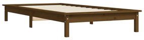 Estrutura de cama solteiro 90x190 cm pinho maciço castanho mel