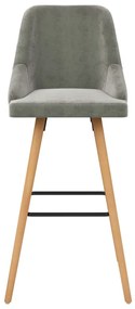 Bancos de bar 2 pcs veludo cinzento-claro