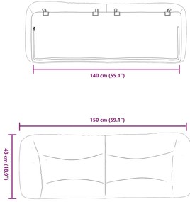 Almofadão de cabeceira 140 cm couro artificial branco