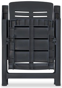 Conjunto bistrô 3 pcs plástico antracite