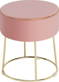 Banco de toucador moderno redondo de veludo com base metálica Assento  almofadas antiderrapantes Rosa