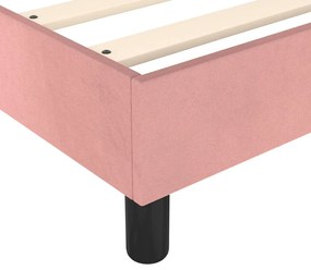 Estrutura de cama 120x200 cm veludo rosa