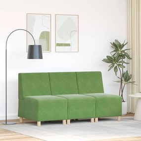 vidaXL Cadeiras de Sofá 3 pcs Verde claro 55 x 74 x 82 cm Veludo