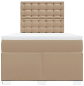 Cama com molas/colchão 120x200 cm couro artificial cappuccino