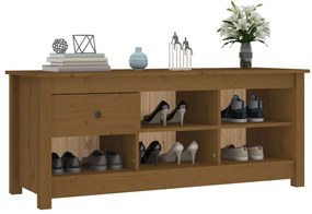 Sapateira 110x38x45,5 cm madeira de pinho maciça castanho mel