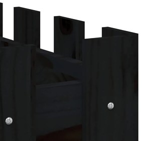 Canteiro elevado c/ design cerca 150x50x50cm pinho maciço preto