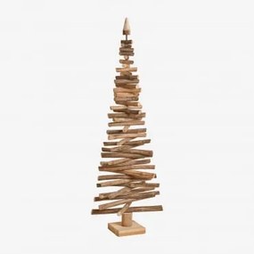 Árvore De Natal Em Madeira De Teca Jingle Castanho Madeira Escura & ↑150 Cm - Sklum