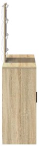 Mesa de Maquiagem com Luzes LED em Carvalho Sonoma, 102x33x135 cm