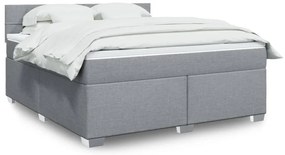 Cama com molas/colchão 180x200 cm tecido cinzento-claro