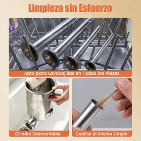 Enchedora Manual de Salsichas, 29,5 x 23 x 49,5 cm, Duas Velocidades, Prateado