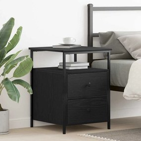 Cômoda de Cabeceira vidaXL Carvalho Preto 44x45x60 cm Madeira de engen
