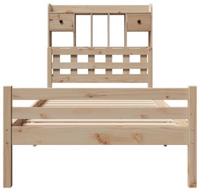 Cama com estante sem colchão 100x200 cm pinho maciço
