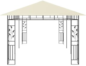 Gazebo com rede mosquiteira 6x3x2,73 m creme