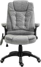 Vinsetto Cadeira de executivo com função de massagem e aquecimento, ergonômica, ajustável, até 120kg, cinza | Aosom Portugal
