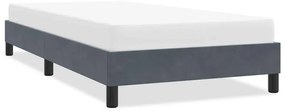 Estrutura de cama sem colchão cinza escuro 80x220 cm Veludo