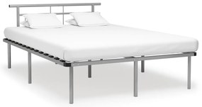 Estrutura de cama sem colchão 140x200 cm metal cinzento