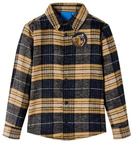Camisa de xadrez para criança amarelo e preto 92