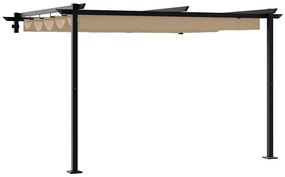 Gazebo Montado na Parede Cinzento-acastanhado 3 x 3 m Aço