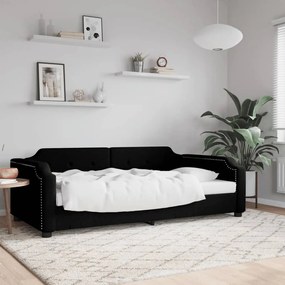 Sofá-cama 100x200 cm tecido preto