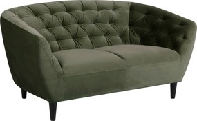 Chesterfield sofá Norsica 260, Número de lugares: 2, Verde escuro, 150x84x78cm, 32 kg, Tecido, Pernas: Madeira, Parcialmente montado, Madeira: Borracha