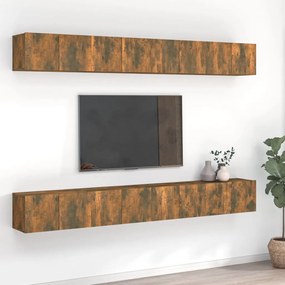 vidaXL Móveis TV 8 pcs 60x30x30cm derivados de madeira carvalho fumado