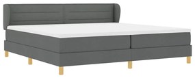 Cama Box Spring com Colchão Cinza Escuro 200x200 cm Tecido