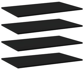 vidaXL Prateleiras para estante 4 pcs 80x50x1,5cm contraplacado preto