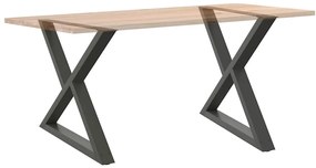 Pés para mesa de jantar 2 peças antracite 90x(72-73,3) cm aço