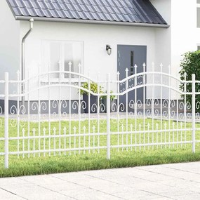 vidaXL Cerca de jardim Branco 140 cm Aço com Revestimento em Pó