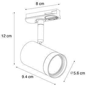 Projetores Modernos Gunmetal para Sistema de Trilho Monofásico - Iconic Jeana Moderno