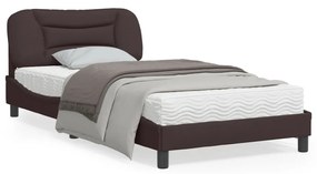 vidaXL Estrutura de cama com LED sem colchão 100x200 cm tecido